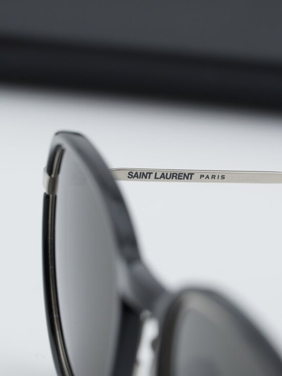 Saint Laurent SL436 001 Round Sunglasses - Black